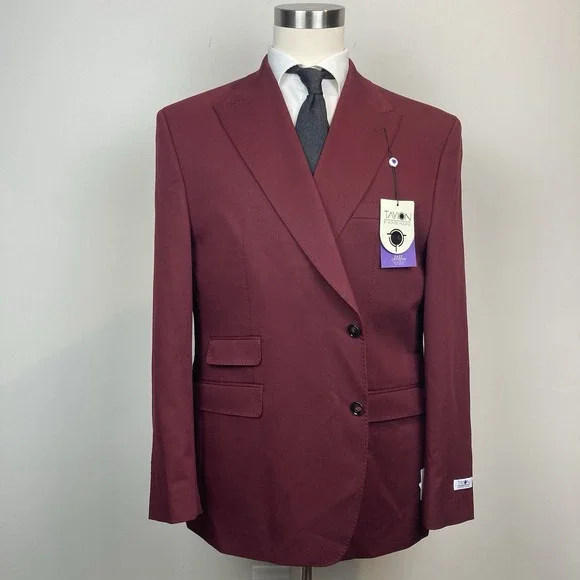 Tayion‎ Collection Men's Classic-Fit Plaid Suit Jacket Red Size 50R E091454